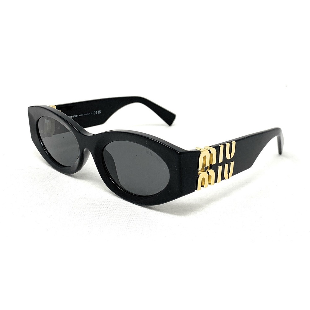 MIU MIU MU 11WS 1AB5S0 Women's Black Oval Sunglasses Dark Gray 54-21-135